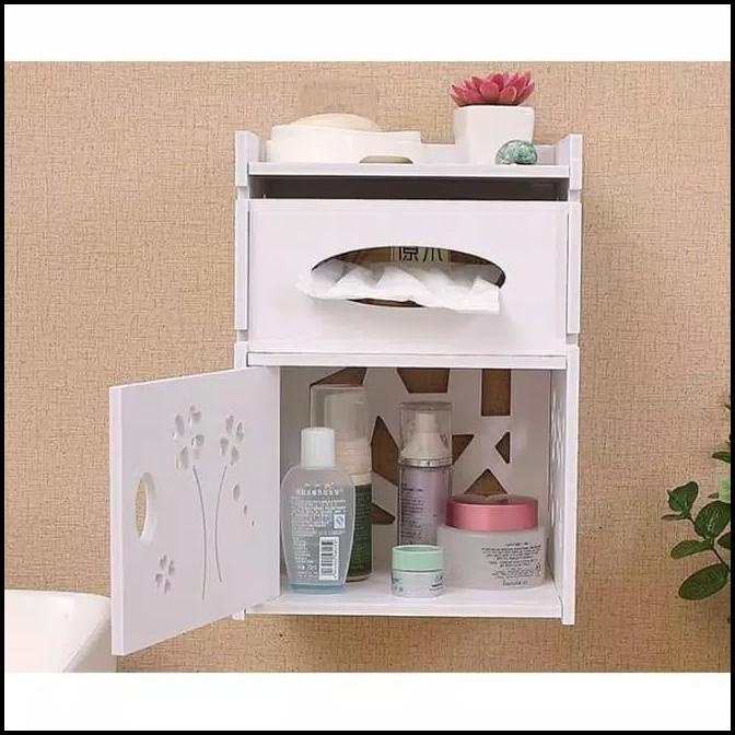 Box Penyimpanan Obat - Rak Dinding Gantung Tempat Tisue Kotak Obat Serbaguna / Rak Kosmetik