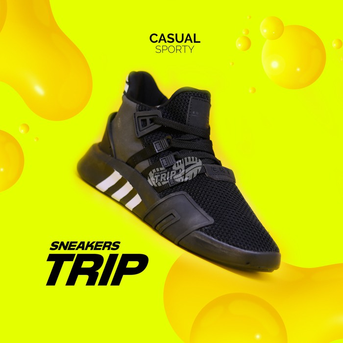 Sepatu Sneakers Adidas EQT Bask Adv Black White Mirror