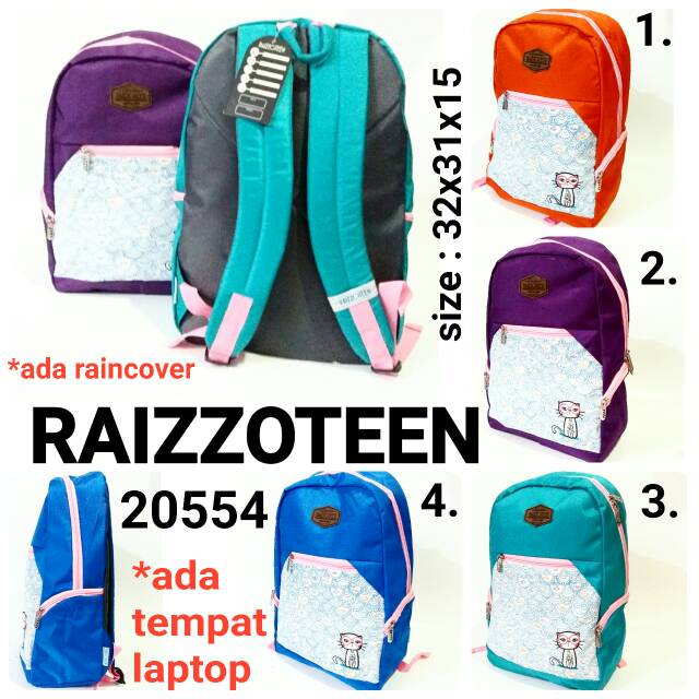 Tas sekolah ransel backpack cewek Raizzoteen 20554 tas punggung murah dan terbaru ada tempat laptop