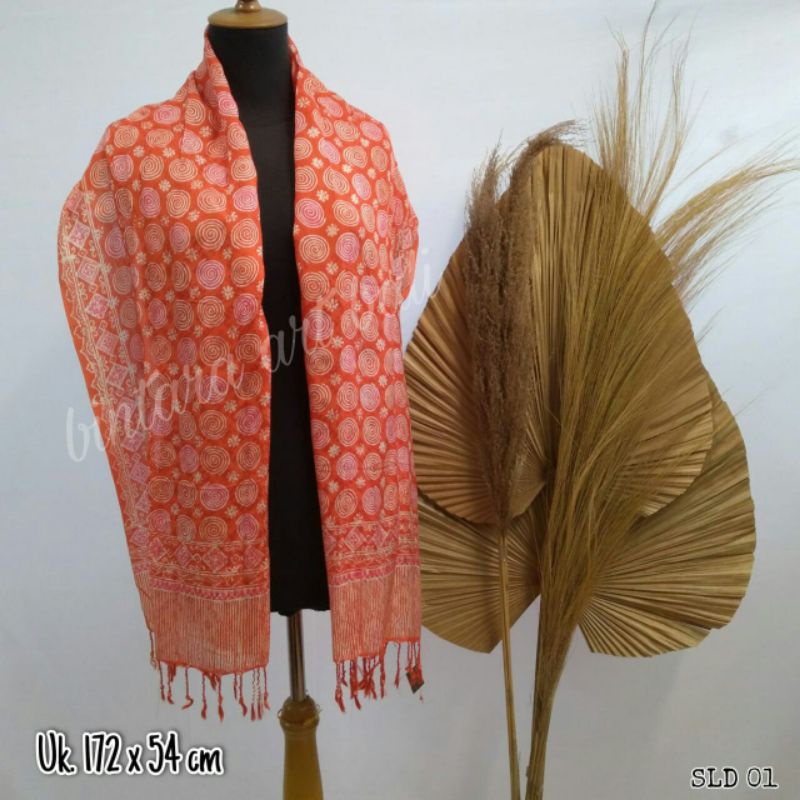 selendang wanita scarf batik syal leher selendang motif batik shawl batik scarf cantik hadiah