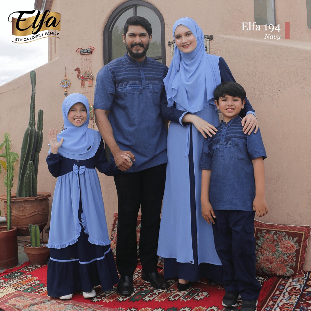 Elfa 194 Navy Koko Kahfi 81 107 Gamis Kagumi 204 84 Anak Kids Dewasa