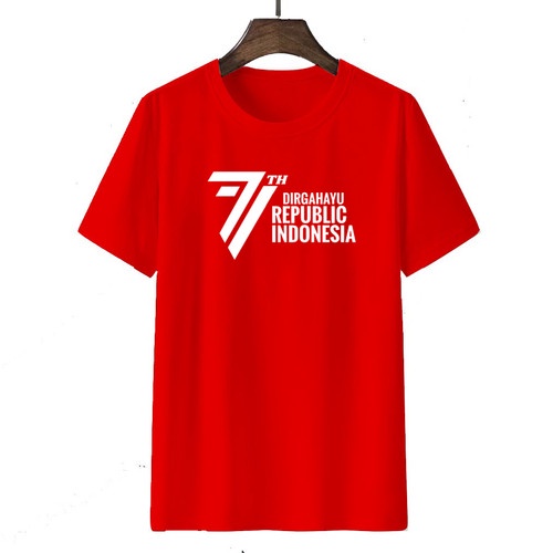 PROMO kaos pria kaos distro murah berkualitas DIRGAHAYU INDONESIA 77th panitia kaos tshirt katun com