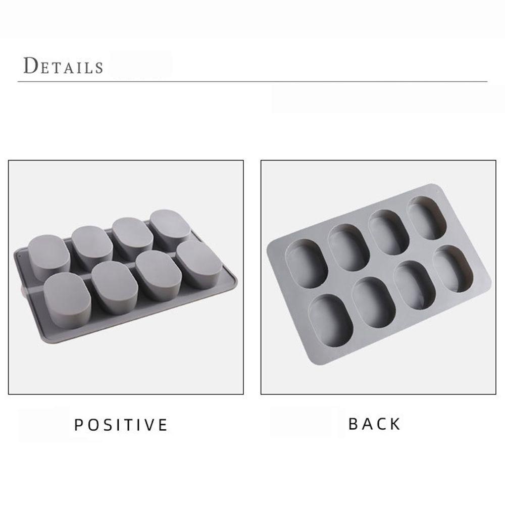 Solighter Cetakan Sabun Silikon 3D Multi Fungsi Oval DIY Craft 8rongga Perlengkapan Sabun