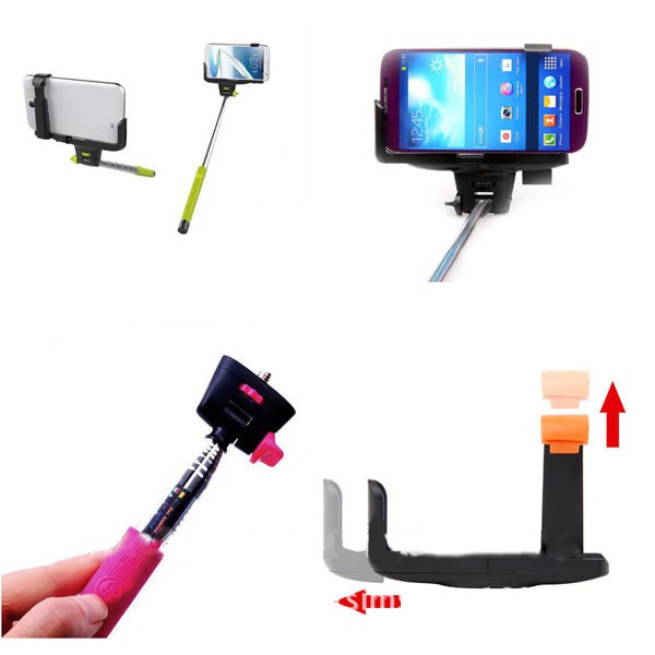 [SELFIE YUK!] - Universal Holder L Clamp Orange Flip for Smartphone up to 6 Inch - Black