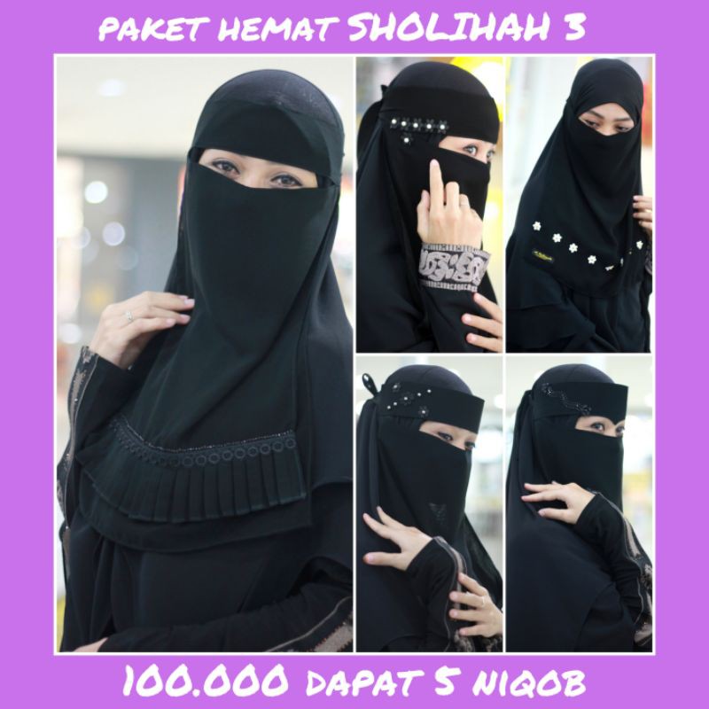 Paket hemat niqob sholihah 3/Niqob murah niqob yaman niqob temboro niqob terbaru