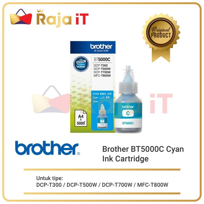 BROTHER Tinta Ink BT 5000C Cyan Original BT 5000 C BT5000