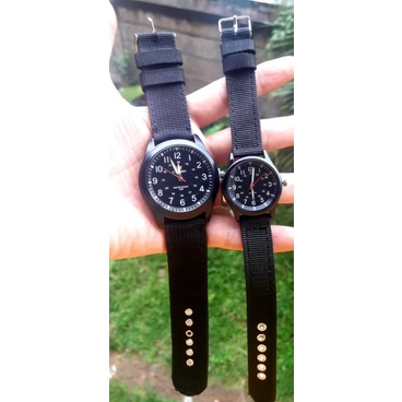 Jam Tangan Cauple Swis Strap kanvas/Jam Tangan Analog Tali Kanfas