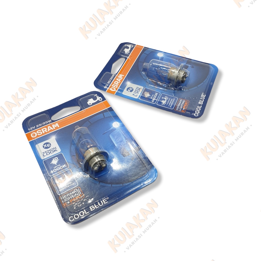 Osram Cool Blue H6 Kaki-1 Lampu Depan Halogen Motor Bebek Matic Honda Yamaha Suzuki