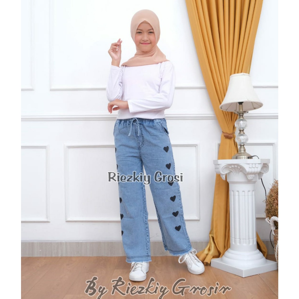 Kulot Love Anak Perempuan Kulot Love Jeans Anak KULOT JEANS ANAK/KULOT TANGGUNG ANAk/KULOT ANAK SNOW