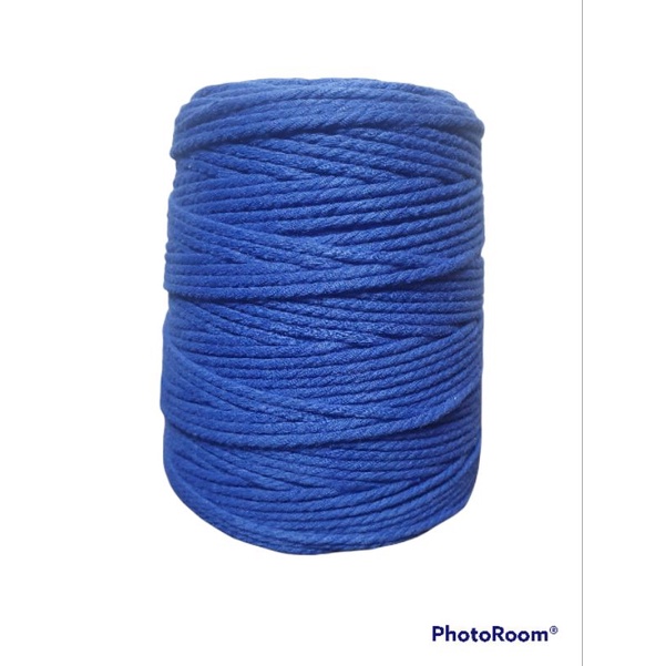 Benang katun premium warna Biru navi size 4mm / Tali macrame