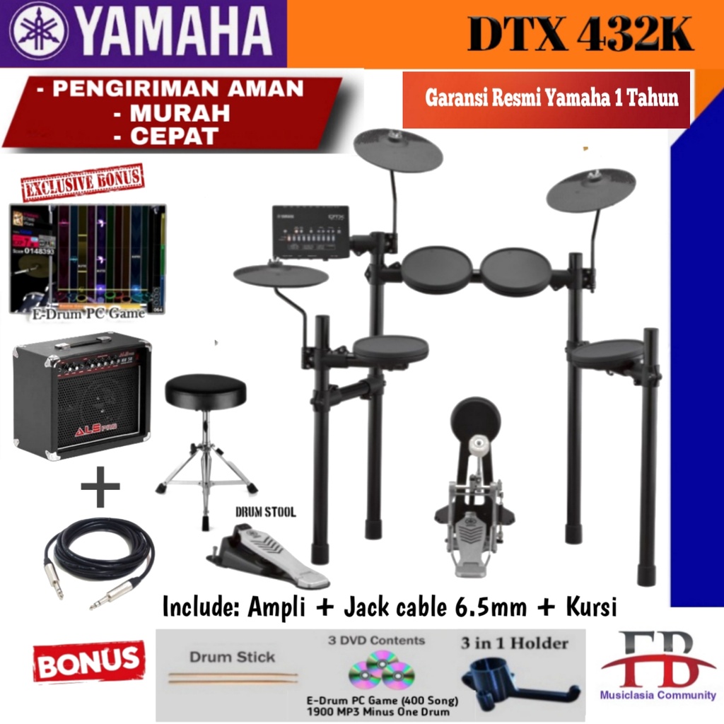 Drum Elektrik Yamaha DTX432K / DTX432 / DTX 432 / DTX 432 K / 432K / DTX-432K Garans Resmi