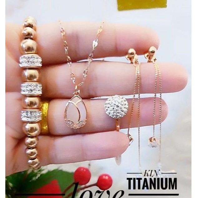 set perhiasan titanium wanita dewasa k31