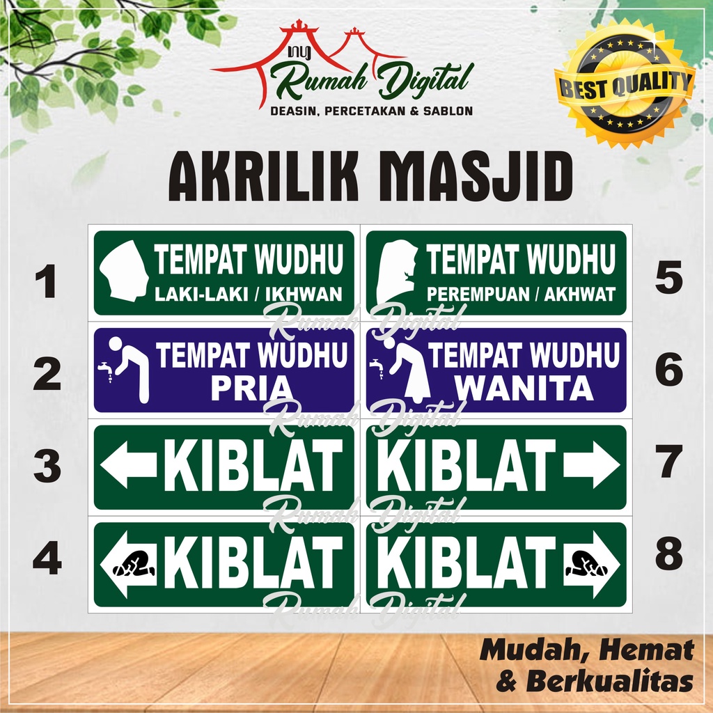 AKRILIK MASJID / PAPAN NAMA MASJID ANTI AIR