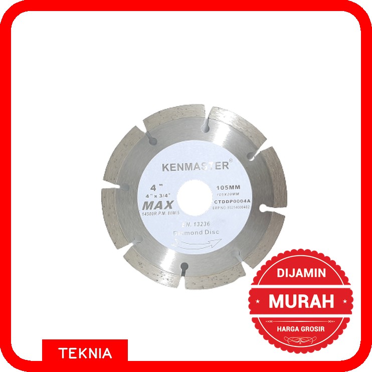 Diamond Wheel Wet 4 Inch KENMASTER - Mata Pisau Potong 105 mm