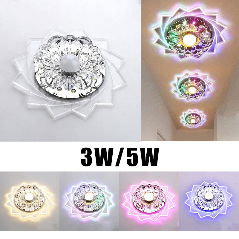  Lampu Hias Plafon LED Kristal 3W Desain Modern Pemasangan 