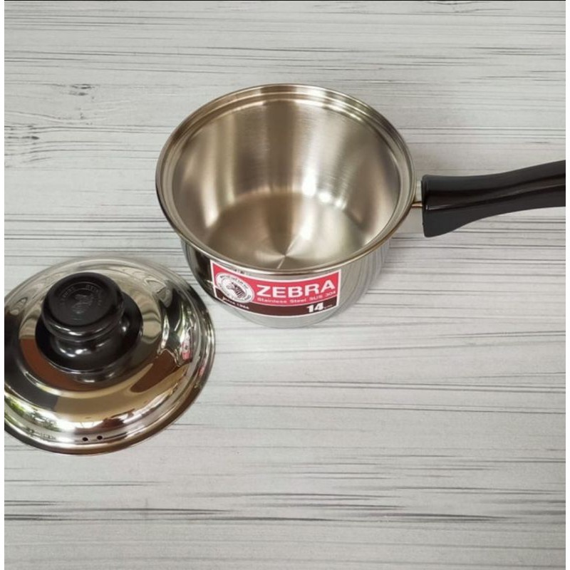 Sauce Pan ZEBRA 14 Cm Plus Tutup - Panci Stainless Steel 166371