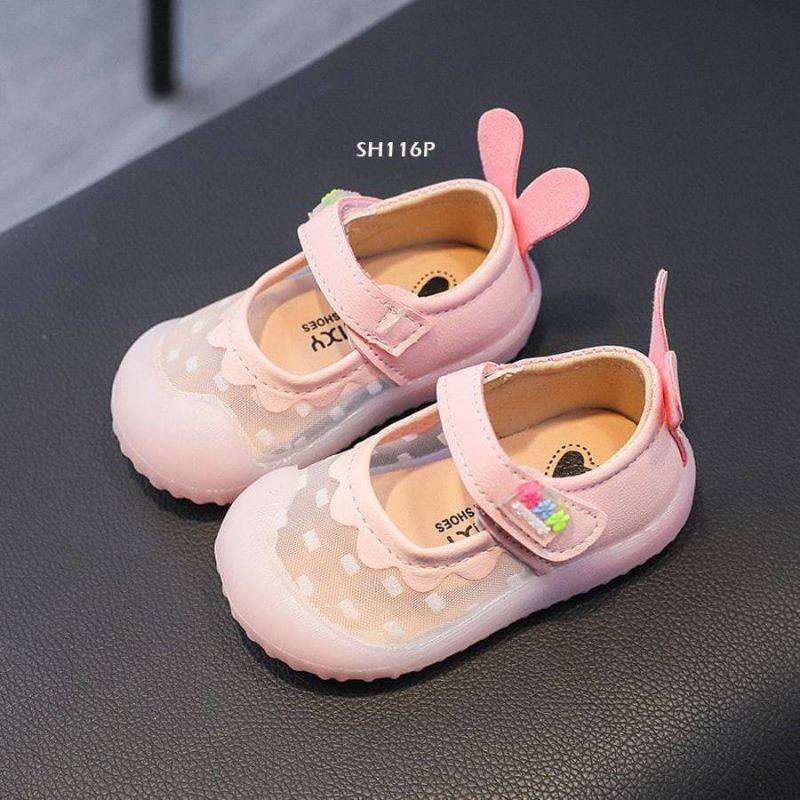 CHUGBOG Spt87A Sepatu anak balita pita belakang Kelinci sepatu anak pink putih