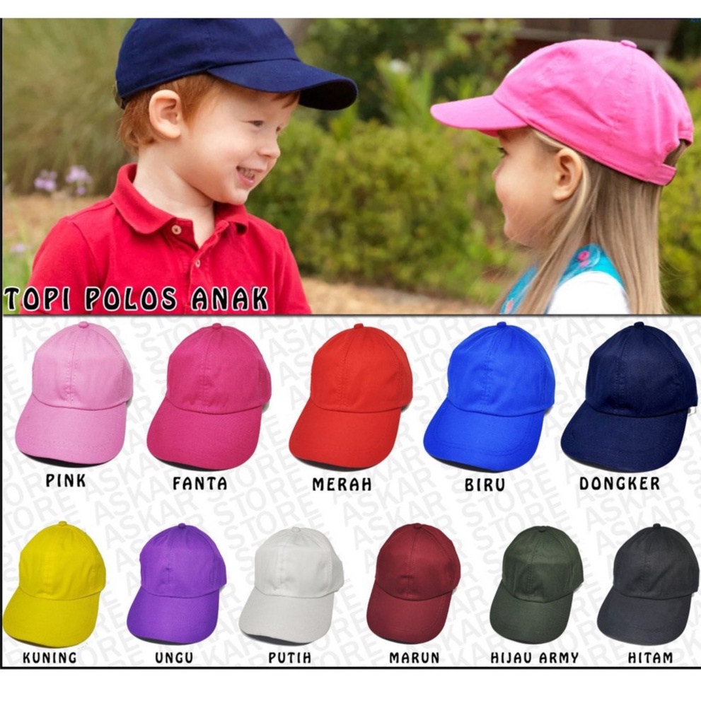 Topi Baseball Anak Laki Laki Perempuan Polos