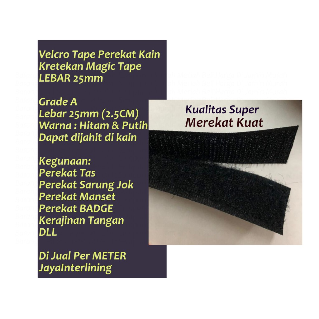 Velcro Tape MURAH VELCROW Perekat Kain Kretekan MagicTape LEBAR 25mm