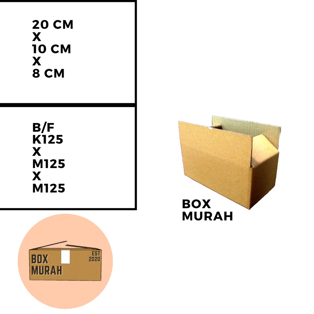 

Kardus Packaging Box Polos Murah Serba Guna 20 x 10 x 8 (cm)