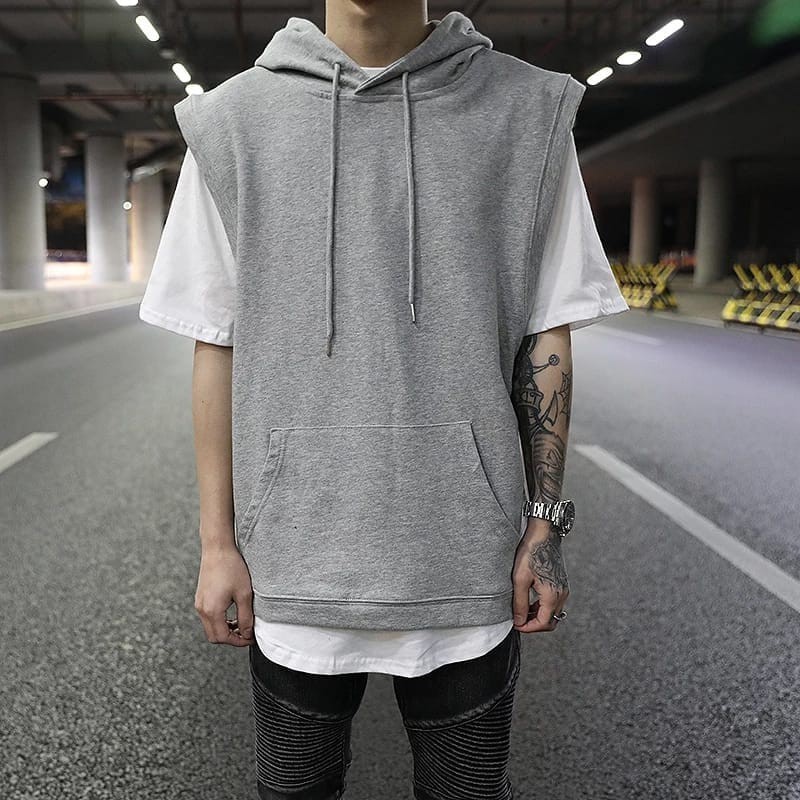 ROMPI HOODIE SWEATER FLEECE TEBAL - VEST SWEATER