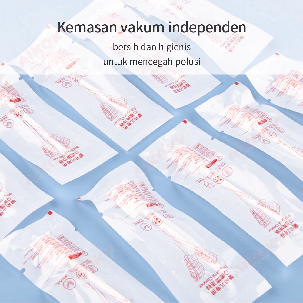 AIKOKY Kasa sikat lidah bayi steril Baby oral cleaner Pembersih lidah bayi 0-12 bulan Pembersih mulut bayi 30PCS