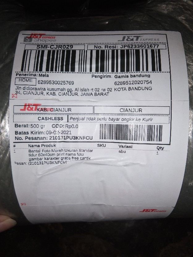 Bantal Foto Murah Ukuran Standar Tidur 60x40cm Print Nama Foto Gambar Karakter Gratis Free Cantik