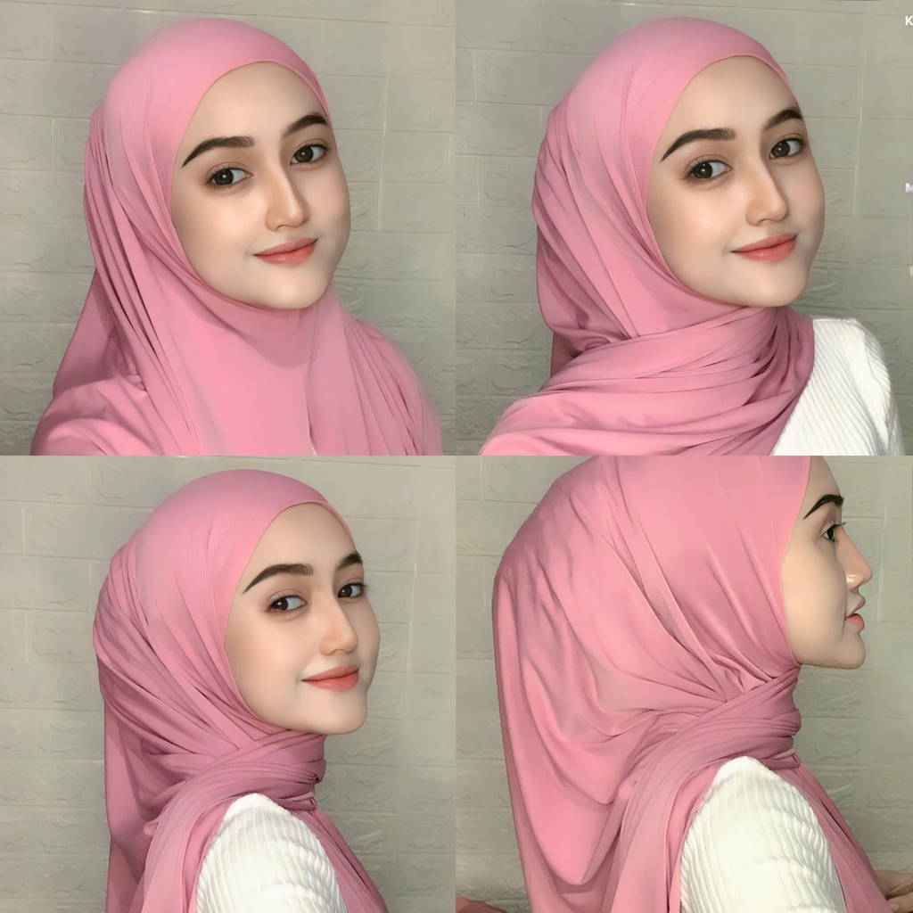 HIJAB JILBAB KERUDUNG PASHMINA INSTAN OVAL JERSEY