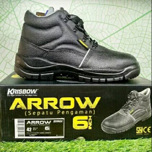Krisbow Safety Shoes Arrow 6 Inch Hitam - Sepatu Safety Pengaman