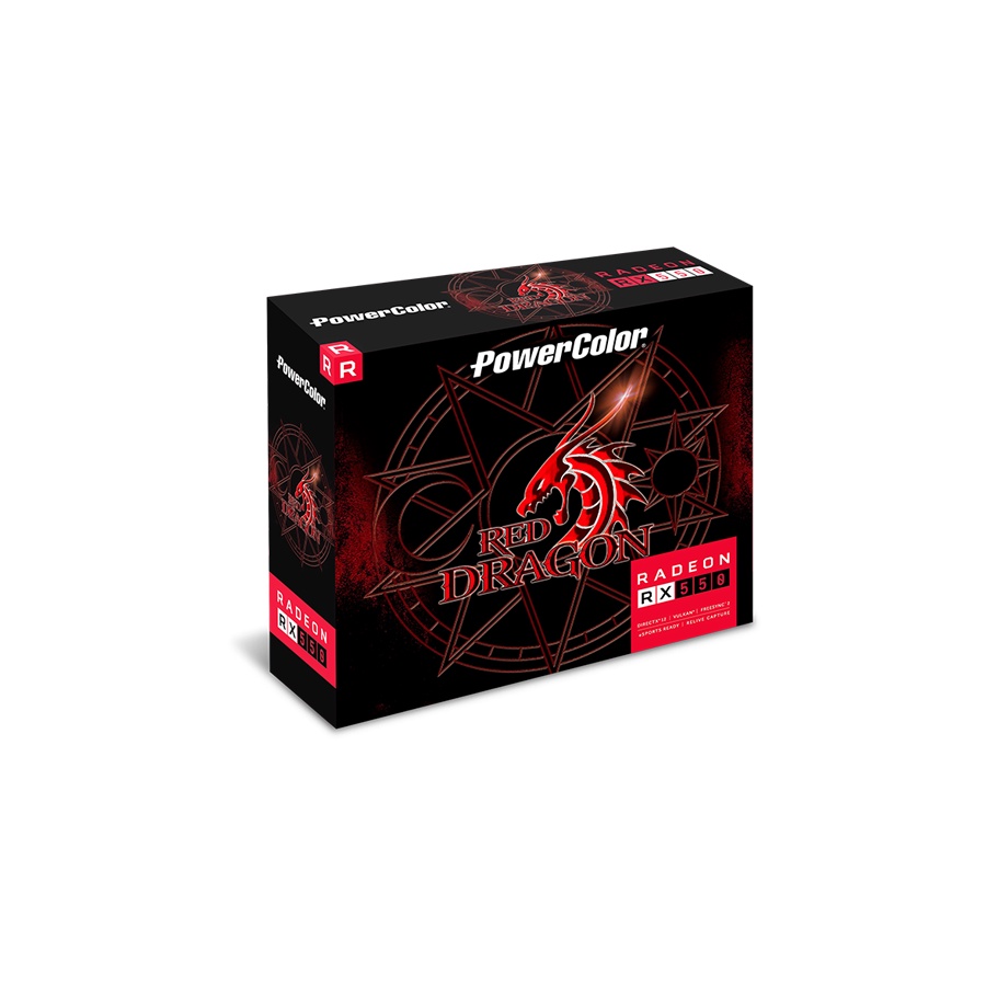 VGA POWERCOLOR RX 550 4GB DDR5 - RED DRAGON Low Profile Radeon rx550