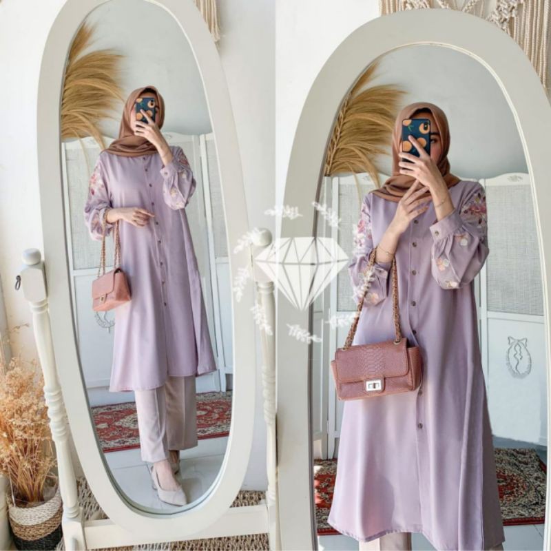 TUNIK JOANA BORDIR MOSCREPE (TUNIK ONLY)