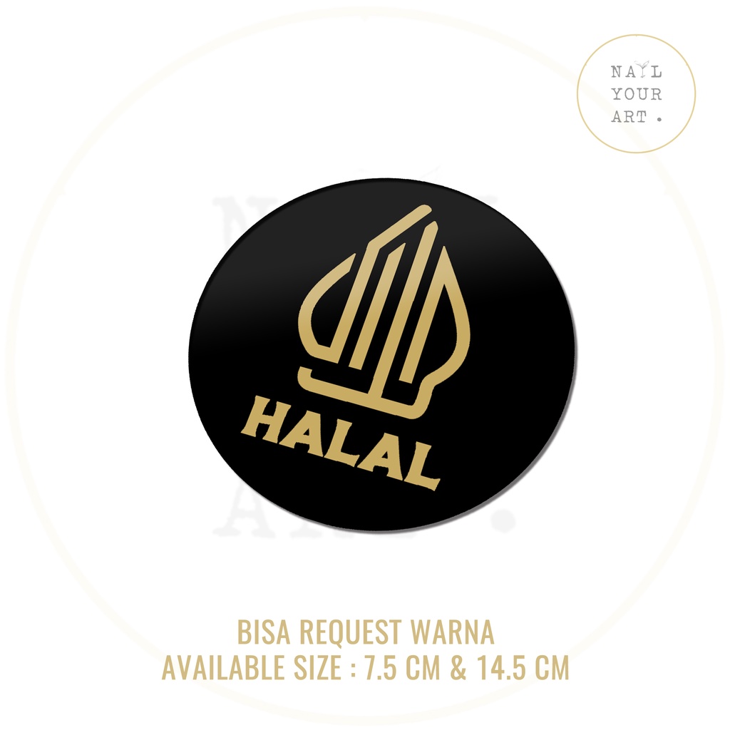 SIGN AKRILIK LOGO HALAL BARU BULAT - nail your art - Sign tanda label halal H02