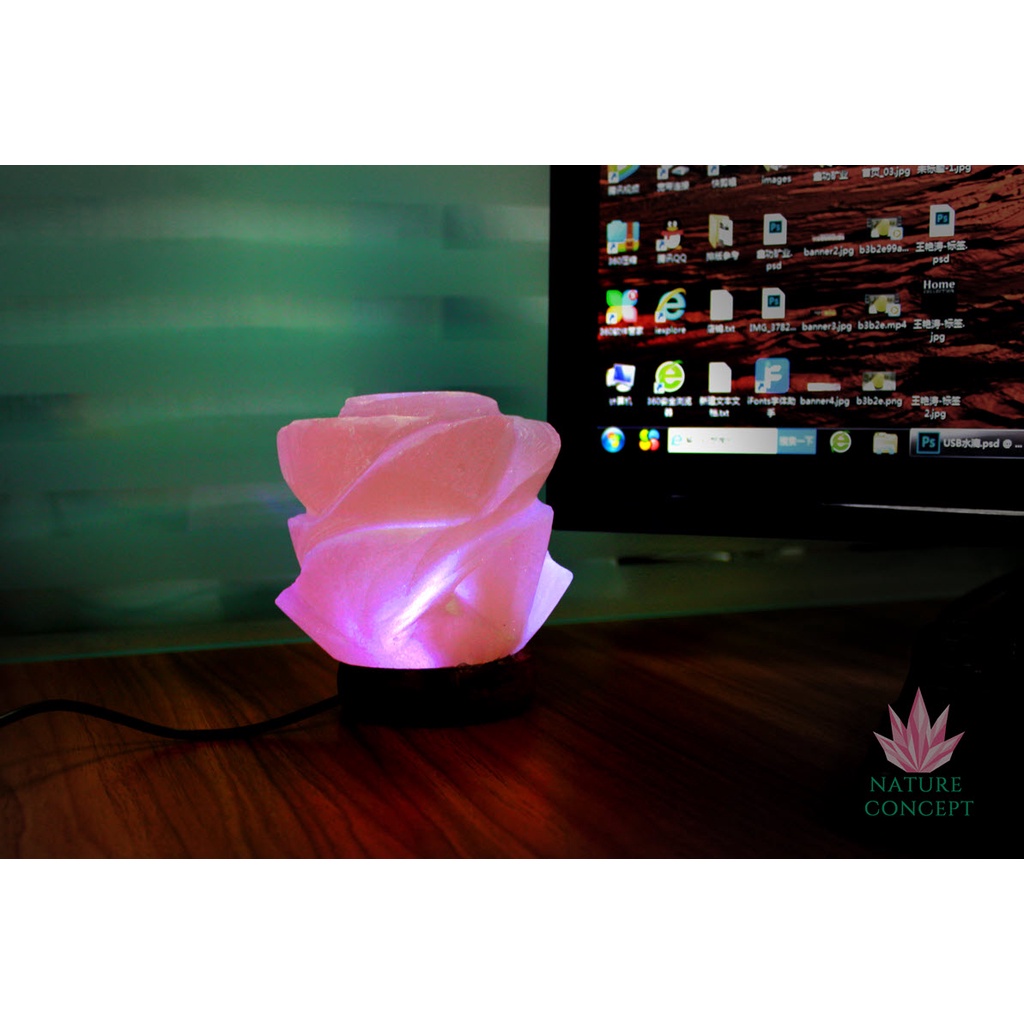 Nature Concept USB LED 7 COLOR Himalayan Salt Lamp Lampu Garam Himalaya