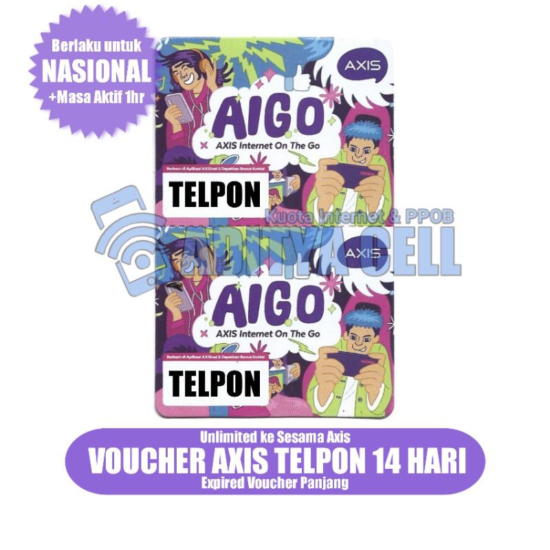 Voucher Telpon Axis Unlimited 14 Hari