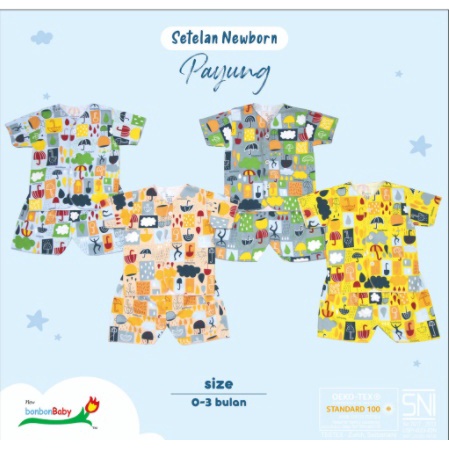 baju bayi SETELAN BONBON PENDEK MOTIF
