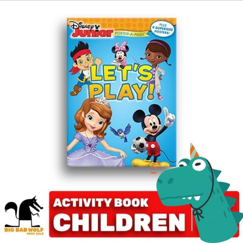 BIG BAD WOLF BOOKS ■ DISNEY JUNIOR POSTER-A-PAGE : LET'S PLAY  - BUKU ANAK BBW IMPORT