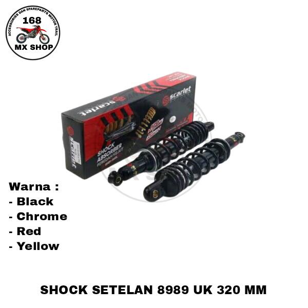Sokbeker Sok Skok Belakang Shock Setelan Scarlet 8989 ukuran 320 Motor Bebek Jupiter Vega Smash Suzu