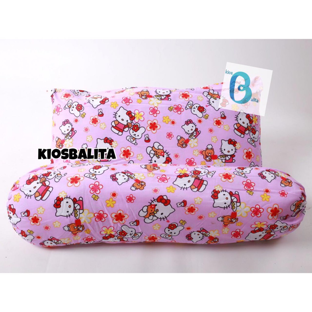 PAKET BANTAL GULING ANAK BALITA JUNIOR / BANTAL GULING SILIKON PLUS SARUNG BANTAL MOTIF KATUN