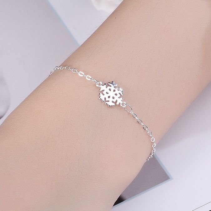 Gelang Tangan Wanita Gelang Perak 925 Double Layer Silver Gelang Titanium Wanita Anti Karat