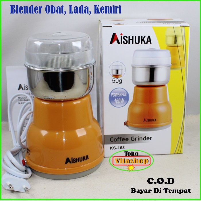 AISHUKA KS-168 / Kopi Grinder AISUKA Blender Pelumat Bumbu Penggiling Obat