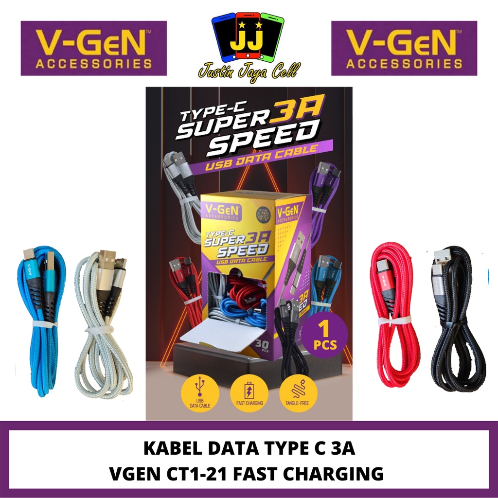 KABEL DATA TYPE C 3A VGEN/ V-GEN CT1-21 FAST CHARGING