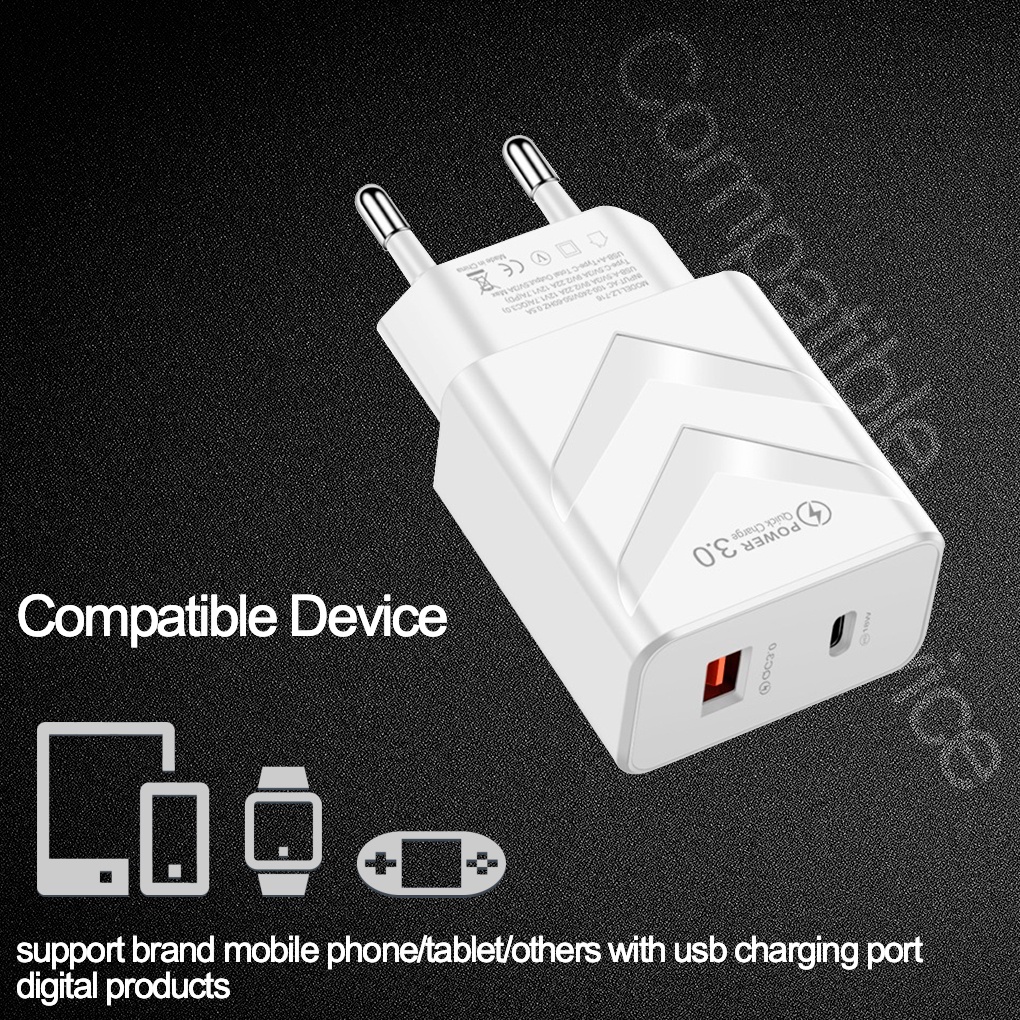 BENCO Quick Charge 3.0 Wall Charger USB AND PD Two-way Output 20W Adapter Travel Plug Compatible Most Devices