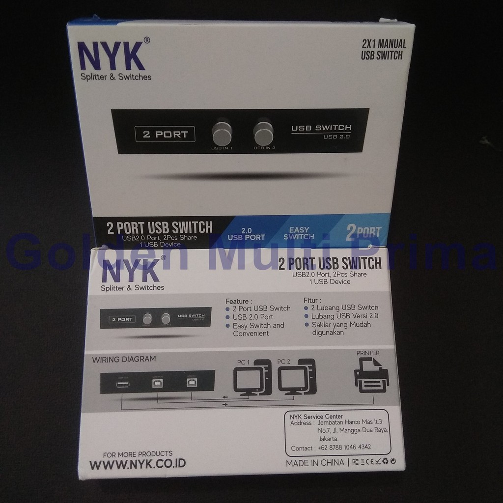 USB Switch 2 Port / Manual Switch Printer 2 Port / Data Switch