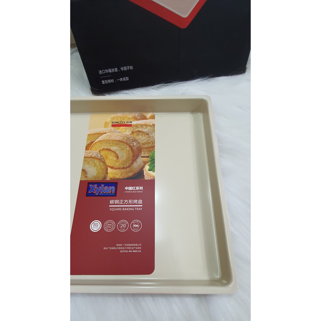 suncity RED square baking pan non stick loyang bolu kue anti lengket