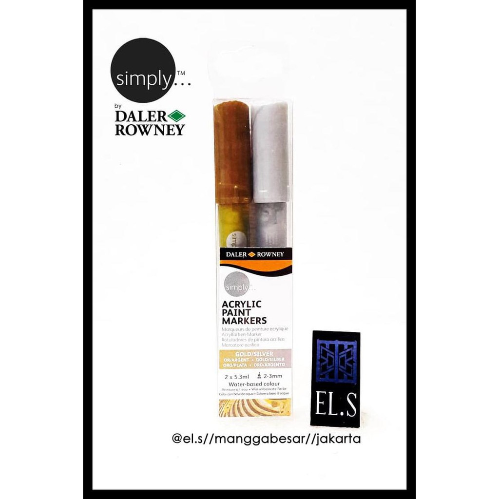 

NEW DALER ROWNEY SIMPLY ACRYLIC PAINT MARKERS GOLD SILVER PERALATAN MELUKIS MURAH