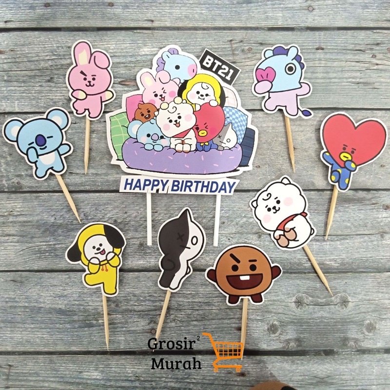 Cake Topper BT21/Topper Kertas BT21