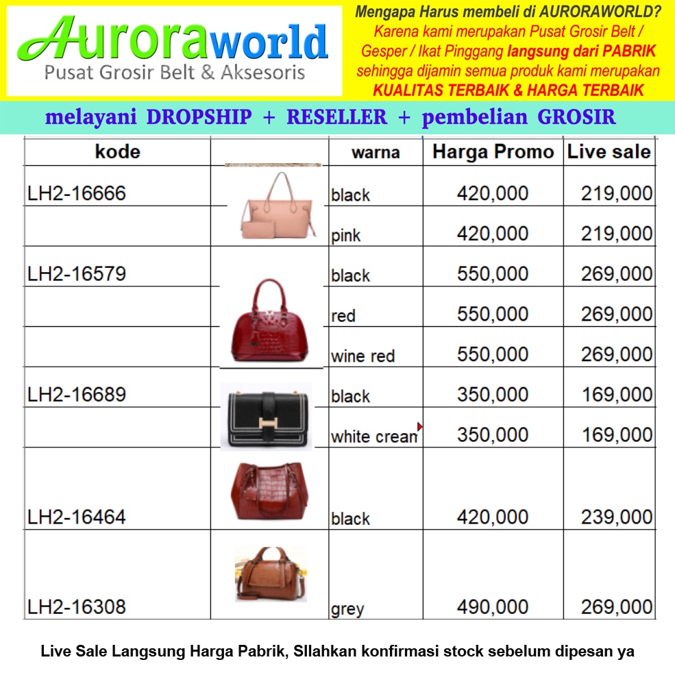 LIVE SALE AURORAWORLD BARANG BERKUALITAS HARGA TERJANGKAU SEMUA PASTI DISCOUNT, DIJAMIN PALING MURAH