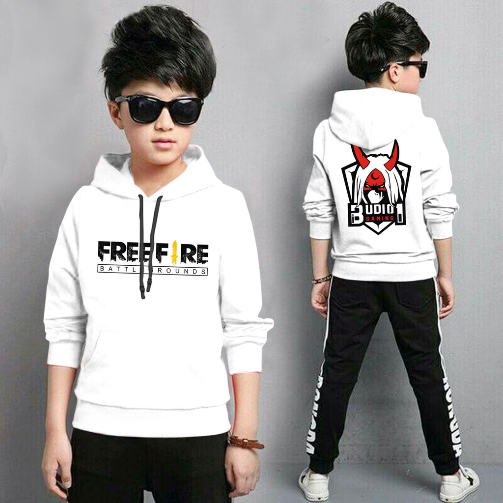 Hoodie Anak Free Fire Budio Anak Gaming Bahan Fleece Tebal /Jaket Anak Laki Laki/Jaket Anak Terbaru/4-11 TAHUN(FLAVA_STORE)