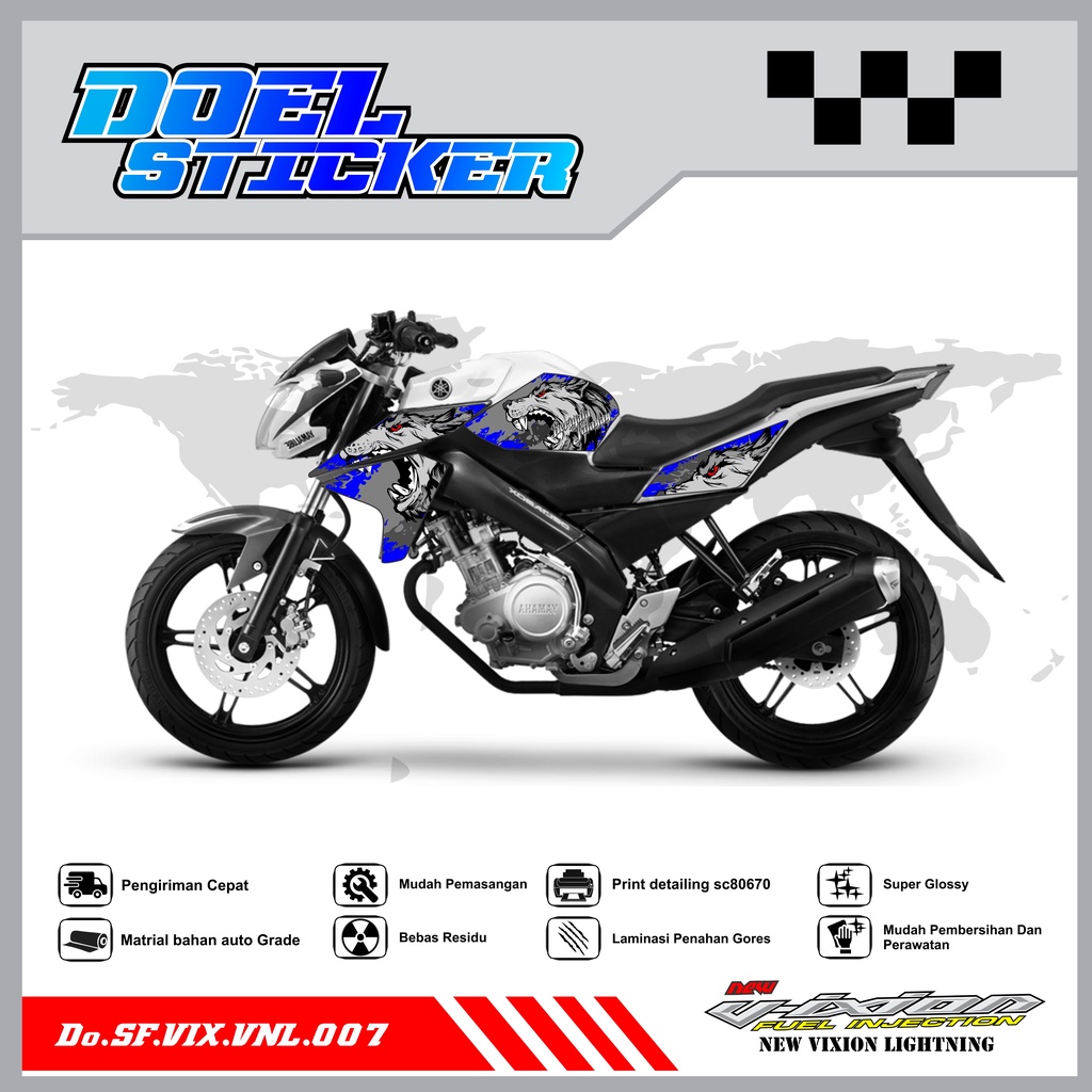 STICKER STRIPING VIXION NVL - STICKER STRIPING LIST VARIASI HOLOGRAM , CROME VIXION NVL 2013-2014 DOEL 007