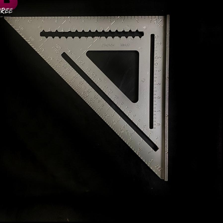 

Paling Laris|LR23|Speed Square Alloy abu Penggaris Segitiga siku tukang 12 inci Alloy 12 inch Penggaris siku Aluminium Penggrais segi tiga besar Besttools